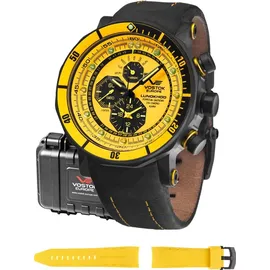 Vostok Europe lunokhod 2 Herren Uhr analog Leder 44 mm YM86-620C504