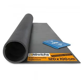 Hinrichs Antirutschmatte Auto 120 x 100 cm - Kofferraummatte - Anti Rutsch Matte Auto, Schmutzfangmatte & Schubladenmatte - Gummimatte Auto - rutschfeste Unterlage inklusive Parkscheibe universal zuschneidbar, 100cm
