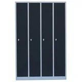Lüllmann 4er Spind Garderobenschrank Spindschrank hellgrau/anthrazit Kleiderspind 510148