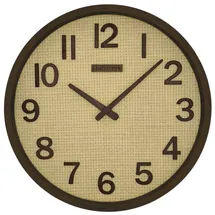 Holzwerk Wanduhr 30 cm BOHO Rattan braun