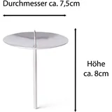 Novaliv - 4x Kerzenständer Kerzenpick, Kerzenpin, Kerzenhalter, 4x Mit Dorn 8 cm Silber