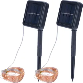 casativo-lighting Lichterkette Kupferdraht 22 m 200 LEDs inkl. Dämmerungssensor warmweiß