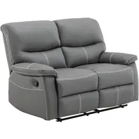 Vente-unique - Relaxsofa 2-Sitzer - Kunstleder - Grau - Canby