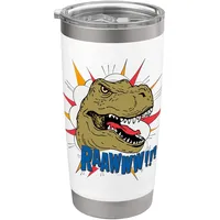 Dino Dinosaurier Rawr T-Rex Comic Tyrannosaurus Rex Kostüm Doppelwandiger Edelstahl-Thermobecher