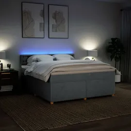 vidaXL Boxspringbett 180 x 200 cm Hellgrau