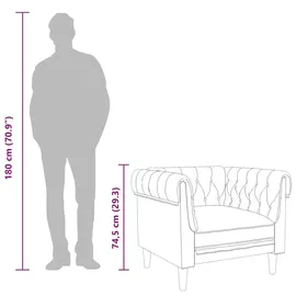 vidaXL Chesterfield-Sessel Dunkelbraun Stoff