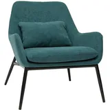 miliboo Sessel MAXINE Samt 78 x 74 x 67 cm Entenblau
