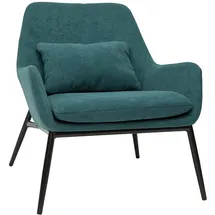 miliboo Sessel MAXINE Samt 78 x 74 x 67 cm Entenblau