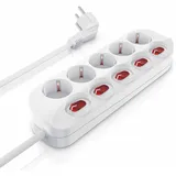 Bearware Steckdosenleiste 1,50 m Weiß 5 St.
