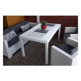 Dmora Gartentisch 150 x 90 x 74 cm Weiß