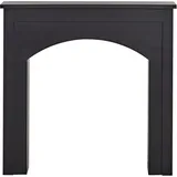 Kaminumrandung Schwarz MDF-Platte mit Sockel Schmal Retro Stil Klassisch Kaminkonsole Kaminattrappe Wohnzimmer Schlafzimmer Flur Esszimmer