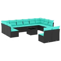 vidaXL Garten-Lounge-Set 13-tlg. schwarz