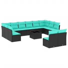 vidaXL Garten-Lounge-Set 13-tlg. schwarz