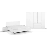 inosign by rauch Schlafzimmer-Set INOSIGN BY RAUCH "Komplettschlafzimmer Schlafzimmer Challenger (Set 4-teilig)", weiß (alpinweiß), Schrankbreite/-höhe 226/210cm + ohne Matratze, B/H: 160cm x 200cm, Holzwerkstoff, Schlafzimmermöbel-Sets, Schrank 2 Breiten, Bett 3 Breiten,