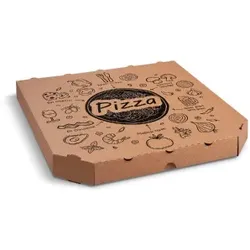 100 Pizzakartons 32x32x3 cm aus Mikrowellpappe Kraft