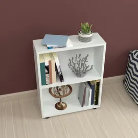 [en.casa] Bücherregal Vara 72x55x20 cm Weiß