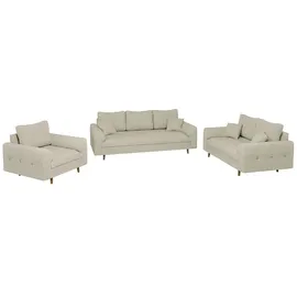 S-Style Polstergarnitur 3+2+1 Maya & beige - Maße cm, B: 210 H: 81