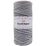 Baumwollkordel 3mm 100m, 46 Farben, Häkelkordel, Geflochten Baumwollkordel 3mm, Makramee Kordel, Makramee Garn, Premium Garn, Makramee Seil (Grau)