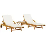 Sonnenliege Gartenliege Relaxliege Strandliege Liege Massivholz Akazie