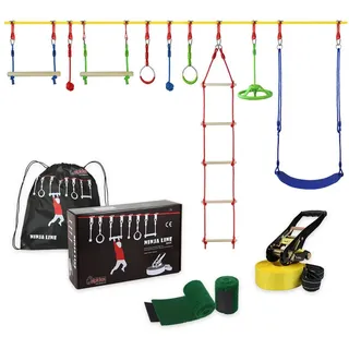 ALPIDEX Slackline Ninja Line Set für Kinder bunt Max