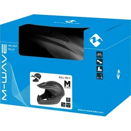 M-Wave All In 1 Downhillhelm - Matt Black - M 54-58 cm)