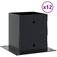 vidaXL Pfostenträger Quadrat 12 Stk. 121x121mm Stahl Pulverbeschichtet