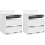 Homcom Nachttisch Weiß, Holzwerkstoff, 39.6x50.4x32.3 cm,