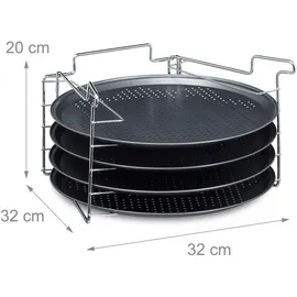 Relaxdays Pizzablech Set mit Ständer