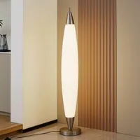 LUCANDE LED-Stehleuchte Tarell, weiß/nickel, 146 cm, dimmbar