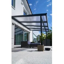 Gutta Terrassendach Premium 410 x 406 cm anthrazit / Polycarbonat klar