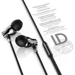 LIAM&DAAN Keramik In-Ear Kopfhörer Urban In Ear Earphone / 8mm Treiber / Aramid Kabel