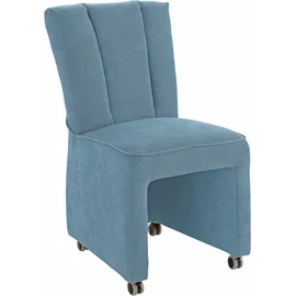 exxpo - sofa fashion Sessel Costa Hochlehnsessel 52 x 95 x 71 cm Blau mit Rollen