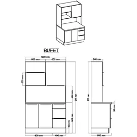 Respekta Küchenzeile Marleen 120 cm Weiß Hochglanz
