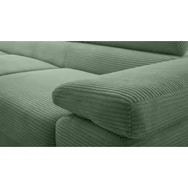 ax living Eckcouch Cord 2-Sitzer Salbeigrün