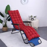Morbuy Verdicken Deckchair Auflagen für Gartenliegen, Sonnenliege Kissen Tragbare Garten Innenhof Gepolstertes Bett Relax-Liegestuhl Sitzauflage für Innen, Außen (48x158cm,Kariert)