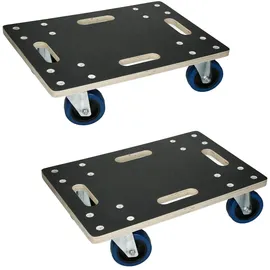 ECD Germany 2er Set Transportroller 35x50 cm bis 800 kg Siebdruckplatte, PP-Räder, Transporthilfe für Umzug, Möbel-Transport