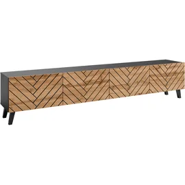 INOSIGN Lowboard »PHUKET« TV-Board mit Strukturfront, Breite ca. 190 cm schwarz