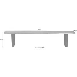 SIT Möbel SIT Bank »Tables&Tops«, aus massiver Akazie, mit schwarzem Metallgestell