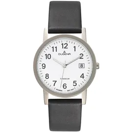 Dugena Unisex-Armbanduhr, Titangehäuse, Mineralglas, Lederarmband, 5 bar,