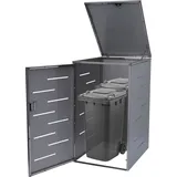 Mendler Mülltonnenverkleidung HWC-E83 116 x 71 x 98 cm grau