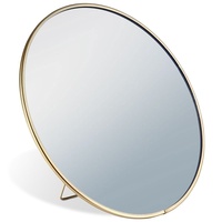 Spiegel Standspiegel Kosmetikspiegel Schminkspiegel stehend aus Metall Gold 20cm