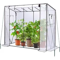Famanu Tomatenhaus mit PE-Abdeckung und Fenster - 200 x 77 x 170 cm