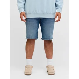 Jack & Jones PlusSize Shorts "JJIRICK JJORIGINAL SHORTS AT 999 PLS", Herren, Gr. 44 (5XL), N-Gr, blau denim, Web, Obermaterial: 54% Baumwolle, 33% Polyester, 7% Lyocell, 4% Viskose, 2% Elasthan, JACK & JONES PLUSSIZE, unifarben, regular fit knielang, Hosen Shorts