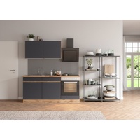 Kochstation Küche »KS-Riesa«, Stellbreite 180 cm, wahlweise mit oder ohne E-Geräte, grau