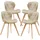 [en.casa] Esszimmerstuhl Älmhult Kunstleder Beige 4er Set