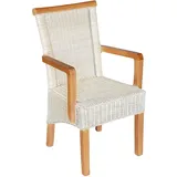 Esszimmer Stühle Set 2 Stück mit Armlehnen Rattanstühle weiß ohne Sitzkissen
