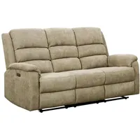 Relaxsofa elektrisch 3-Sitzer - Stoff - Taupe - nevers