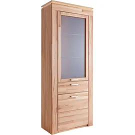 vogl möbelfabrik Vitrine VOGL MÖBELFABRIK, beige (kernbuche teilmassiv), B:82cm H:207cm T:40cm, Schränke, Vitrine, in 2 versch. Breiten, mit viel Stauraum, teilmassiv