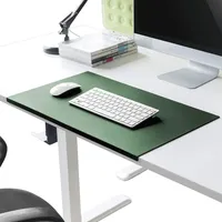 Schreibtischunterlage mit Kantenschutz gewinkelt / 90° abgewinkelt Rutschfeste Weichem Leder Schreibunterlage Mausunterlage für Büro Hause Office Laptop PC Pad, 80 x 40 cm, Grün
