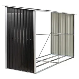 DEMA Kaminholzregal Metall 303 x 111,5 x 188 cm Beige